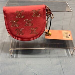 Juicy Couture Pink Wristlet with Gold Accents